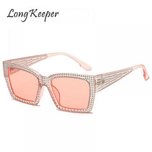 Load image into Gallery viewer, Diamond Sunglasses Women Men  Brand Square Rhinestone Sunglasses Small Rectangle Punk Sun Glasses Gafas De Sol Futuristas
