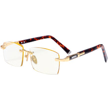 Load image into Gallery viewer, Diamond Trimmed Rimless Glass Reading Glasses Man Natural Crystal Stone Hyperopia Woman  Presbyopia Eyeglasses +1.0 +4.0