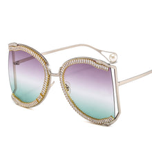 Load image into Gallery viewer, Diamond Zircon Oversized Shields 2023  Brand Desinger Butterfly Sunglasses Women   Lunette De Soleil Femme