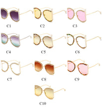 Load image into Gallery viewer, Diamond Zircon Oversized Shields 2023  Brand Desinger Butterfly Sunglasses Women   Lunette De Soleil Femme
