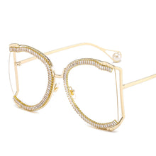 Load image into Gallery viewer, Diamond Zircon Oversized Shields 2023  Brand Desinger Butterfly Sunglasses Women   Lunette De Soleil Femme