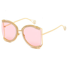 Load image into Gallery viewer, Diamond Zircon Oversized Shields 2023  Brand Desinger Butterfly Sunglasses Women   Lunette De Soleil Femme