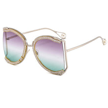 Load image into Gallery viewer, Diamond Zircon Oversized Shields 2023  Brand Desinger Butterfly Sunglasses Women   Lunette De Soleil Femme