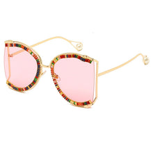 Load image into Gallery viewer, Diamond Zircon Oversized Shields 2023  Brand Desinger Butterfly Sunglasses Women   Lunette De Soleil Femme