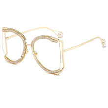 Load image into Gallery viewer, Diamond Zircon Oversized Shields 2023  Brand Desinger Butterfly Sunglasses Women   Lunette De Soleil Femme