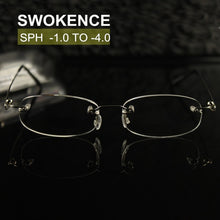 Load image into Gallery viewer, Diopter -1 -1.5 -2 -2.5 -3 -3.5 -4 Rimless Finished Myopia Glasses Women Men Upscale Brand Elegant Nearsighted Eyeglasses F154