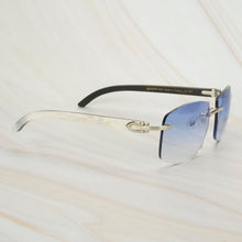 Load image into Gallery viewer, Dirty White Black Buffalo Horn Sunglasses Men Oversized Sunglasses for Women Luxury Designer Carter Glasses Big Shades