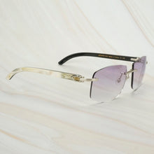 Load image into Gallery viewer, Dirty White Black Buffalo Horn Sunglasses Men Oversized Sunglasses for Women Luxury Designer Carter Glasses Big Shades