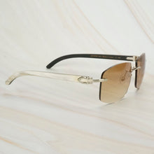 Load image into Gallery viewer, Dirty White Black Buffalo Horn Sunglasses Men Oversized Sunglasses for Women Luxury Designer Carter Glasses Big Shades