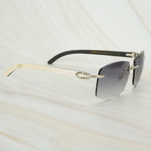 Load image into Gallery viewer, Dirty White Black Buffalo Horn Sunglasses Men Oversized Sunglasses for Women Luxury Designer Carter Glasses Big Shades