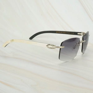 Dirty White Black Buffalo Horn Sunglasses Men Oversized Sunglasses for Women Luxury Designer Carter Glasses Big Shades