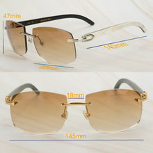 Load image into Gallery viewer, Dirty White Black Buffalo Horn Sunglasses Men Oversized Sunglasses for Women Luxury Designer Carter Glasses Big Shades
