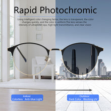 Load image into Gallery viewer, Discoloration Anti-blue Glasses Men Women Progressive Multifocal Anti Blue Light Flexible Glasses Metal Frame Sunglass