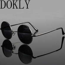 Carica l'immagine nel visualizzatore di Gallery, Dokly  Fashion show style glasses real Polarized sunglasses vintage sunglass round sunglasses UV400 Black lens