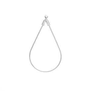 Copper Earring Components Pendants Geometric Silver color 4.1cm(1 5/8) x 2.3cm( 7/8), 5 PCs