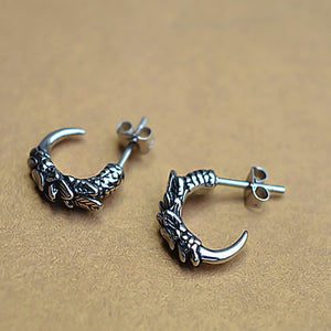 Titanium Steel Antique Silver Eagle Claw Stud Earrings Fashion Jewelry Individual Earrings For Men,1 PCs