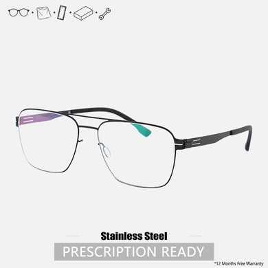 Double Bridge Berlin Screwless Eyeglasses Oversized Stainless Steel Glasses Frames Handmade Eye Glasses Frames For Men