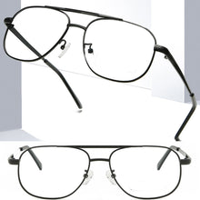 Load image into Gallery viewer, Double Bridge Rectangle Black Men Reading Glasses +0.75 +1 +1.25 +1.5 +1.75 +2 +2.25 +2.5 +2.75 +3 +3.25 +3.5 +3.75 +4 To+6