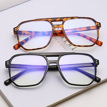 Load image into Gallery viewer, Double Bridge Square Glasses Women Men Anti Blue Light Eyewear Transparent Clear Lens Spectacle Vintage Big Frame Eyeglasses