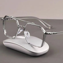 Load image into Gallery viewer, Double Bridge Square Glasses Women Men Anti-blue Light Vintage Transparent Computer Eyewear Metal Frame Clear Eyeglasses