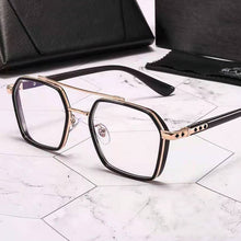 Load image into Gallery viewer, Double Bridge Square Glasses Women Men Anti-blue Light Vintage Transparent Computer Eyewear Metal Frame Clear Eyeglasses