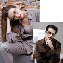 Load image into Gallery viewer, Double Bridge Square Glasses Women Men Anti-blue Light Vintage Transparent Computer Eyewear Metal Frame Clear Eyeglasses