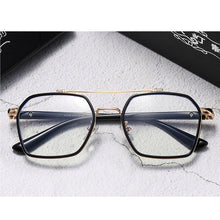Load image into Gallery viewer, Double Bridge Square Glasses Women Men Anti-blue Light Vintage Transparent Computer Eyewear Metal Frame Clear Eyeglasses