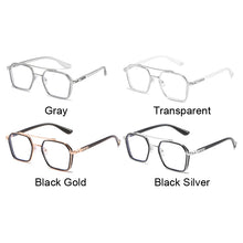 Load image into Gallery viewer, Double Bridge Square Glasses Women Men Anti-blue Light Vintage Transparent Computer Eyewear Metal Frame Clear Eyeglasses