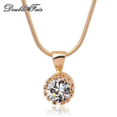 Brand Crown Cubic Zirconia Necklaces & Pendants Silver/Rose Gold Color Snake Chain Fashion Jewelry For Women DFN390