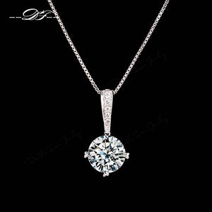 Style Cubic Zirconia Chain Necklaces & Pendants Rose Gold Color Fashion Crystal Wedding Jewelry For Women DFN426
