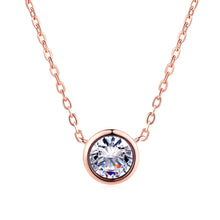 Load image into Gallery viewer, Double Fair Shiny Pendant Necklaces For Women Classical Round Crystal Choker Necklace Rose Gold Plated Fashion Jewelry