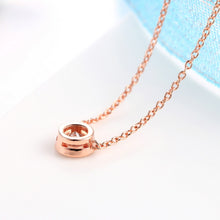 Load image into Gallery viewer, Double Fair Shiny Pendant Necklaces For Women Classical Round Crystal Choker Necklace Rose Gold Plated Fashion Jewelry