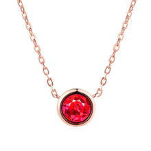 Load image into Gallery viewer, Double Fair Shiny Pendant Necklaces For Women Classical Round Crystal Choker Necklace Rose Gold Plated Fashion Jewelry