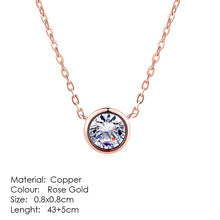 Load image into Gallery viewer, Double Fair Shiny Pendant Necklaces For Women Classical Round Crystal Choker Necklace Rose Gold Plated Fashion Jewelry