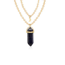 Load image into Gallery viewer, Double Moon Necklace Natural Stone Pendant Golden Chain necklaces Birthday Gift Valentine&#39;s Day Mother&#39;s Day Gifts Jewelry