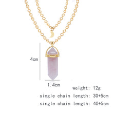 Load image into Gallery viewer, Double Moon Necklace Natural Stone Pendant Golden Chain necklaces Birthday Gift Valentine&#39;s Day Mother&#39;s Day Gifts Jewelry