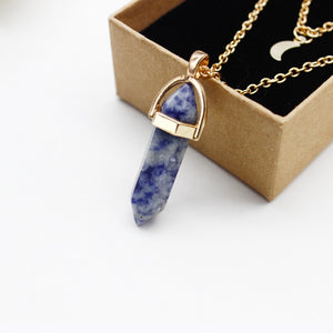 Double Moon Necklace Natural Stone Pendant Golden Chain necklaces Birthday Gift Valentine's Day Mother's Day Gifts Jewelry