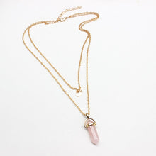 Load image into Gallery viewer, Double Moon Necklace Natural Stone Pendant Golden Chain necklaces Birthday Gift Valentine&#39;s Day Mother&#39;s Day Gifts Jewelry