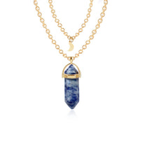 Load image into Gallery viewer, Double Moon Necklace Natural Stone Pendant Golden Chain necklaces Birthday Gift Valentine&#39;s Day Mother&#39;s Day Gifts Jewelry