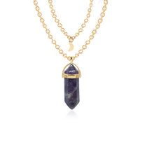 Load image into Gallery viewer, Double Moon Necklace Natural Stone Pendant Golden Chain necklaces Birthday Gift Valentine&#39;s Day Mother&#39;s Day Gifts Jewelry