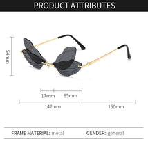 Load image into Gallery viewer, Dragonfly Steampunk Sunglasses Retro Gradient Transparent Lens UV400 Sunglasses Women Frameless 2023 Glasses Women