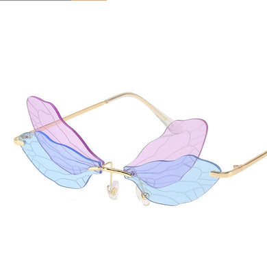 Dragonfly Wings Sunglasses Female Catwalk Exaggerated Gradient Sunglasses Ins Net Red Glasses