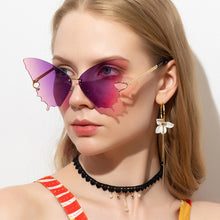 Load image into Gallery viewer, Dreamy Butterfly Shades For Womens Gradient Sunglasses Women Cat Eye 90s Popular Rimless Wing Sunglasses Cool Oculos UV400