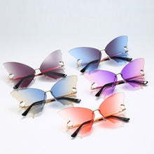 Load image into Gallery viewer, Dreamy Butterfly Shades For Womens Gradient Sunglasses Women Cat Eye 90s Popular Rimless Wing Sunglasses Cool Oculos UV400