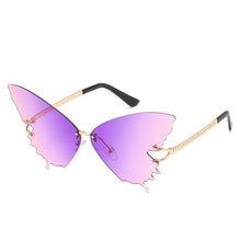 Load image into Gallery viewer, Dreamy Butterfly Shades For Womens Gradient Sunglasses Women Cat Eye 90s Popular Rimless Wing Sunglasses Cool Oculos UV400