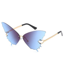 Load image into Gallery viewer, Dreamy Butterfly Shades For Womens Gradient Sunglasses Women Cat Eye 90s Popular Rimless Wing Sunglasses Cool Oculos UV400