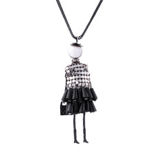 Load image into Gallery viewer, Dress Doll Pendant Necklace Women Girl Crystal Beads Long Sweater Chain Statement Charm Choker Fashion Jewelry Accessories