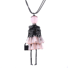 Load image into Gallery viewer, Dress Doll Pendant Necklace Women Girl Crystal Beads Long Sweater Chain Statement Charm Choker Fashion Jewelry Accessories