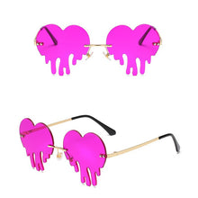 Load image into Gallery viewer, Dripping Heart Sunglasses Women Men 2023 Rimless  Party Sun Glasses Female Big Metal Punk Shades glasses