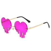 Load image into Gallery viewer, Dripping Heart Sunglasses Women Men 2023 Rimless  Party Sun Glasses Female Big Metal Punk Shades glasses